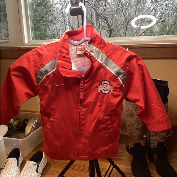 Nike Team OSU OHIO STATE UNIVERSITY TODDLER ZIP UP WIND BREAKER JACKET SZ. 2T - Picture 3 of 4